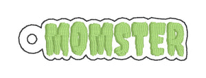 Momster snap tab and eyelet fob (single and multi files included) machine embroidery file DIGITAL DOWNLOAD