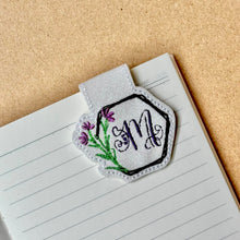Load image into Gallery viewer, Monogram magnetic bookmark machine embroidery design DIGITAL DOWNLOAD
