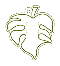 Load image into Gallery viewer, Monstera &amp; Shell ITH Eyeglass Holder (2 styles included) machine embroidery design DIGITAL DOWNLOAD
