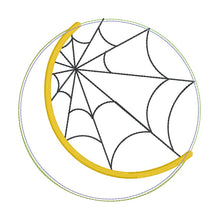 Load image into Gallery viewer, Moon Web applique envelope style Mug rug  machine embroidery design (5 sizes included) DIGITAL DOWNLOAD