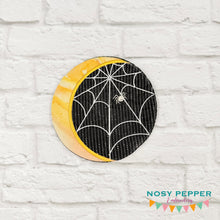 Load image into Gallery viewer, Moon Web applique envelope style Mug rug  machine embroidery design (5 sizes included) DIGITAL DOWNLOAD