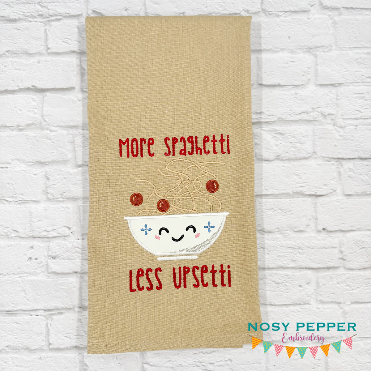 More Spaghetti appliqué machine embroidery design (4 sizes included) J ...