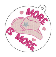 Load image into Gallery viewer, More Is More bag tag machine embroidery design DIGITAL DOWNLOAD