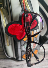 Load image into Gallery viewer, Mouse appliqué ITH Eyeglass Holder (2 styles included) machine embroidery design DIGITAL DOWNLOAD
