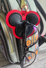 Load image into Gallery viewer, Mouse appliqué ITH Eyeglass Holder (2 styles included) machine embroidery design DIGITAL DOWNLOAD