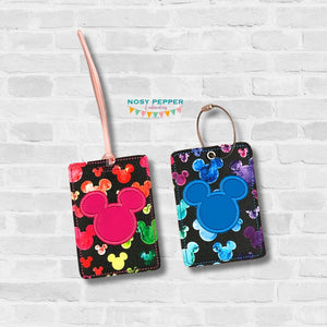 Mouse luggage tag set machine embroidery design DIGITAL DOWNLOAD