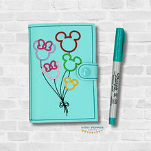 Load image into Gallery viewer, Mouse Balloon top load notebook cover machine embroidery design DIGITAL DOWNLOAD