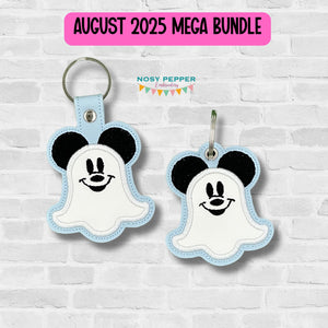 Mouse Ghost applique set machine embroidery design (4 designs included) DIGITAL DOWNLOAD