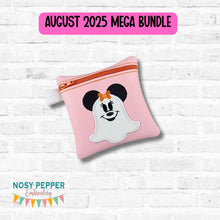 Load image into Gallery viewer, Mouse Girl Ghost Applique ITH Bag (5 sizes available) machine embroidery design DIGITAL DOWNLOAD