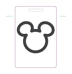 Mouse luggage tag set machine embroidery design DIGITAL DOWNLOAD