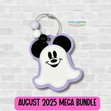 Load image into Gallery viewer, Mouse Ghost applique bag tag/bookmark/ornament machine embroidery design DIGITAL DOWNLOAD