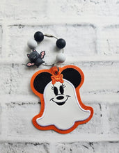 Load image into Gallery viewer, Mouse Girl Ghost applique bag tag/bookmark/ornament machine embroidery design DIGITAL DOWNLOAD