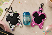 Load image into Gallery viewer, Mouse Appliqué Sanitizer Case (2 sizes available) machine embroidery design DIGITAL DOWNLOAD