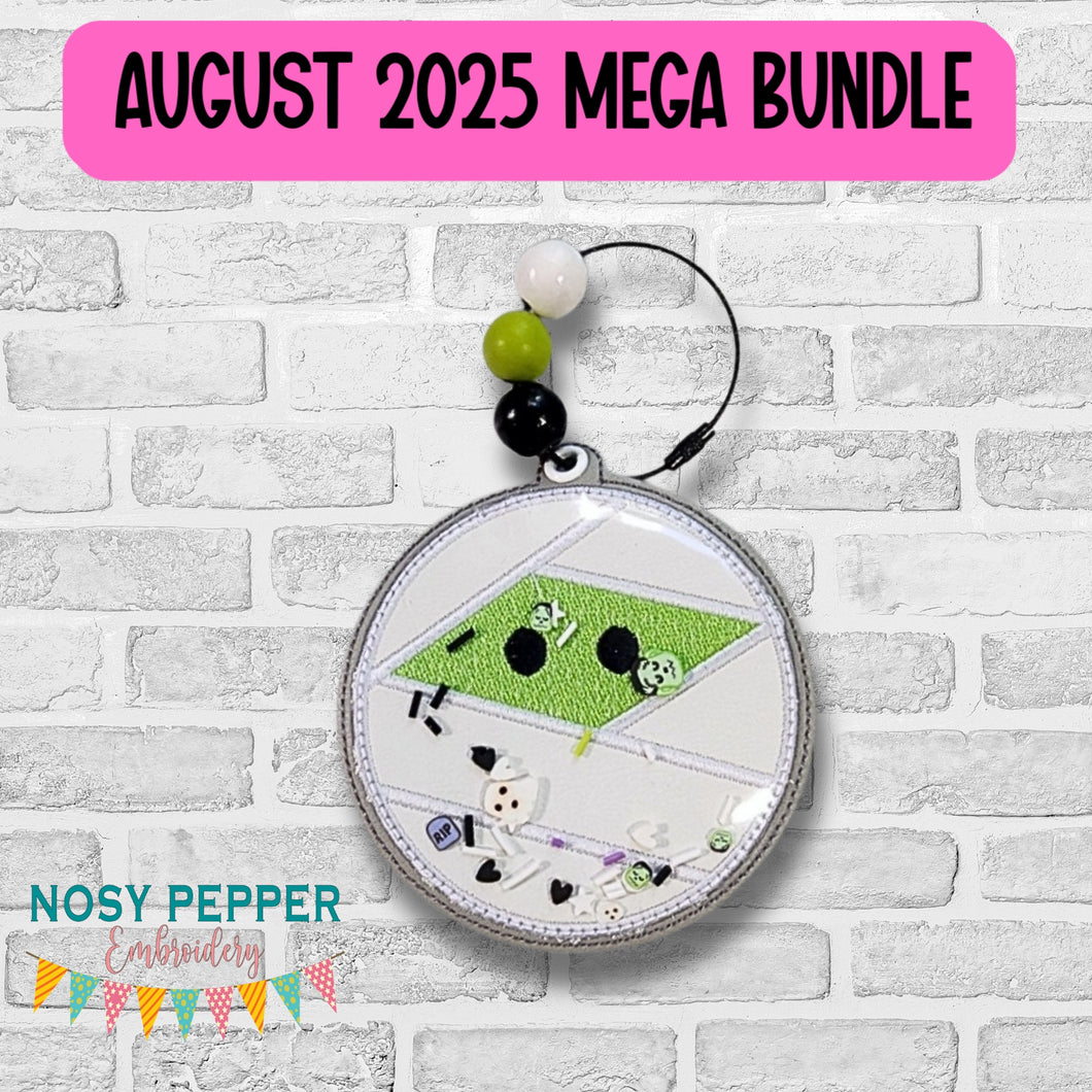 Mummy applique shaker bagtag bookmark/ornament/bag tag machine embroidery design DIGITAL DOWNLOAD