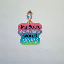 Load image into Gallery viewer, My Book Boyfriend bookmark/bag tag/ornamentmachine embroidery design DIGITAL DOWNLOAD