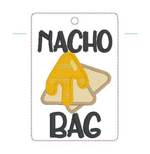 Load image into Gallery viewer, Nacho Bag luggage tag set machine embroidery design DIGITAL DOWNLOAD