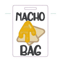 Load image into Gallery viewer, Nacho Bag luggage tag set machine embroidery design DIGITAL DOWNLOAD