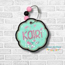 Load image into Gallery viewer, Name Tag applique bag tag/ornament/bookmark machine embroidery design DIGITAL DOWNLOAD
