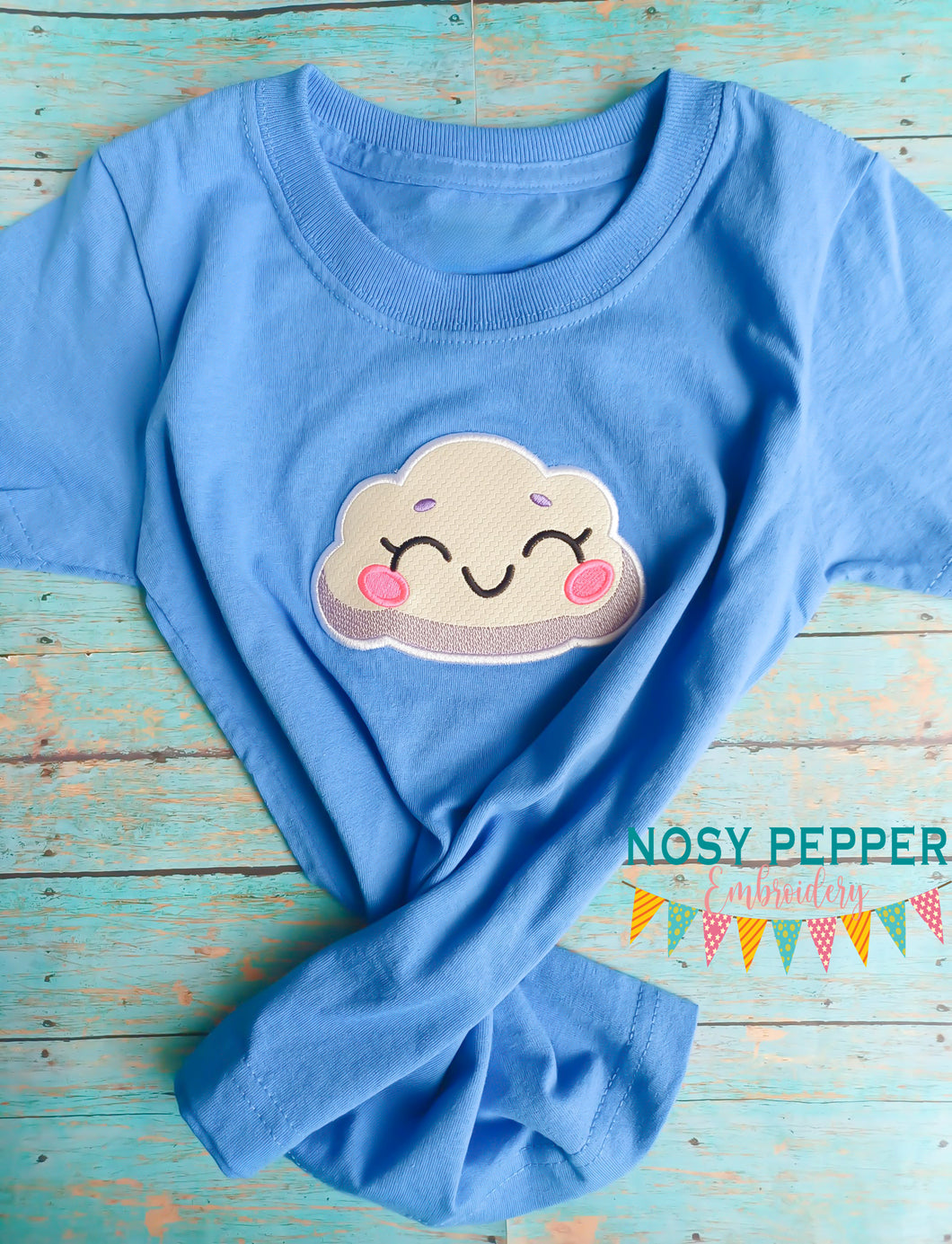 Happy Cloud applique May Mystery Bundle machine embroidery design (5 sizes included) DIGITAL DOWNLOAD