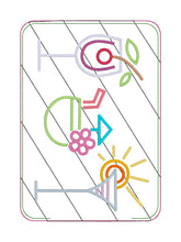Load image into Gallery viewer, Neon Cocktail mug rug machine embroidery design (4 sizes, envelope and turned styles included) DIGITAL DOWNLOAD