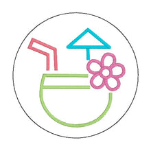 Load image into Gallery viewer, Retro Neon coaster set machine embroidery design (4 designs included) DIGITAL DOWNLOAD