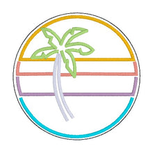 Load image into Gallery viewer, Retro Neon coaster set machine embroidery design (4 designs included) DIGITAL DOWNLOAD