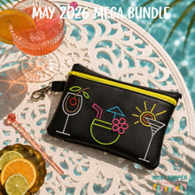 Load image into Gallery viewer, Neon Cocktail ITH Bag (4 sizes available) machine embroidery design DIGITAL DOWNLOAD