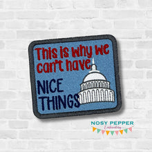 Load image into Gallery viewer, Nice Things patch (2 sizes included) machine embroidery design DIGITAL DOWNLOAD