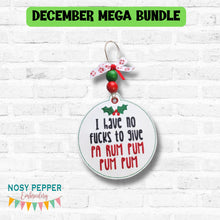 Load image into Gallery viewer, I Have No Fs ornament/bookmark/bag tag machine embroidery design (2 designs included DIGITAL DOWNLOAD
