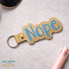 Load image into Gallery viewer, Nope Snap tab 4x4 machine embroidery design DIGITAL DOWNLOAD