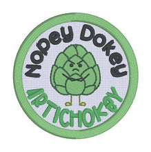 Load image into Gallery viewer, Nopey Dokie patch (2 sizes included) machine embroidery design DIGITAL DOWNLOAD