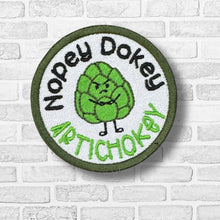Load image into Gallery viewer, Nopey Dokie patch (2 sizes included) machine embroidery design DIGITAL DOWNLOAD