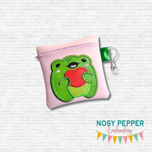 Load image into Gallery viewer, Heart Frog applique ITH Bag March 25 Mystery Bundle embroidery design (5 sizes available) DIGITAL DOWNLOAD