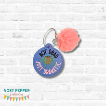 Load image into Gallery viewer, Not Dead bag tag/ornament/bookmark machine embroidery design DIGITAL DOWNLOAD