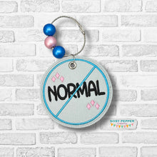 Load image into Gallery viewer, Not Normal bag tag/ornament/bookmark machine embroidery design DIGITAL DOWNLOAD