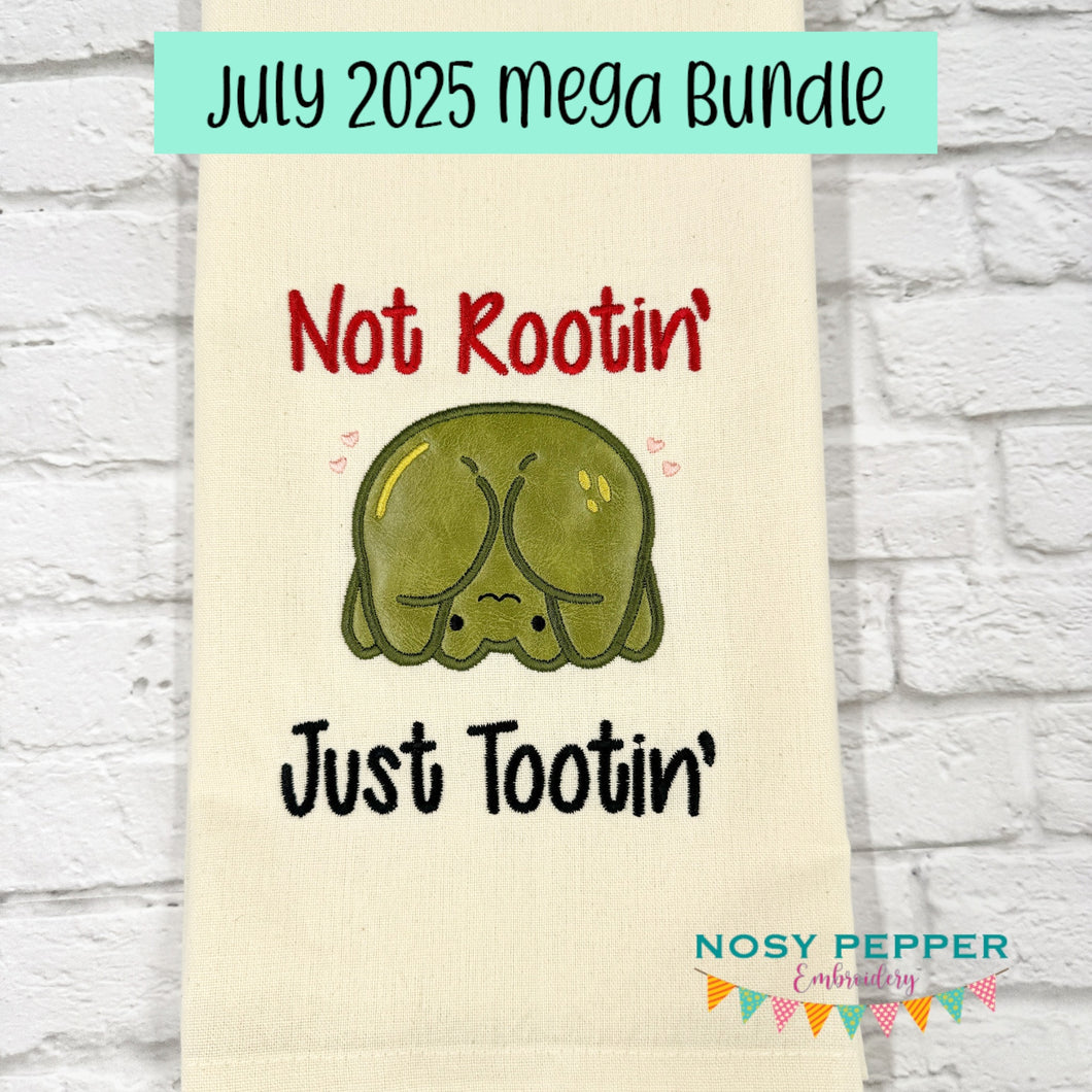 Not Rooting applique machine embroidery design (5 sizes included) DIGITAL DOWNLOAD