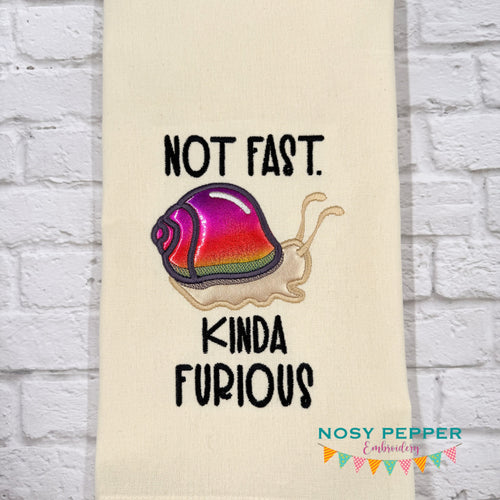 Not Fast applique machine embroidery design (4 sizes included) DIGITAL DOWNLOAD