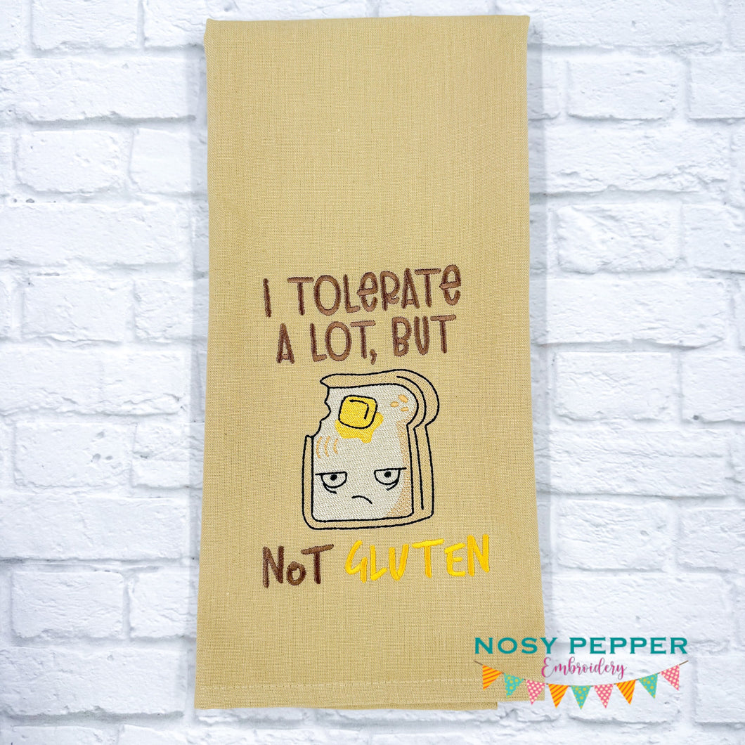Not Gluten sketchy machine embroidery design (4 sizes included) DIGITAL DOWNLOAD