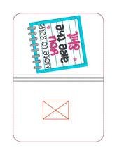 Load image into Gallery viewer, Note To Self applique Notebook Cover (2 sizes available) machine embroidery design DIGITAL DOWNLOAD