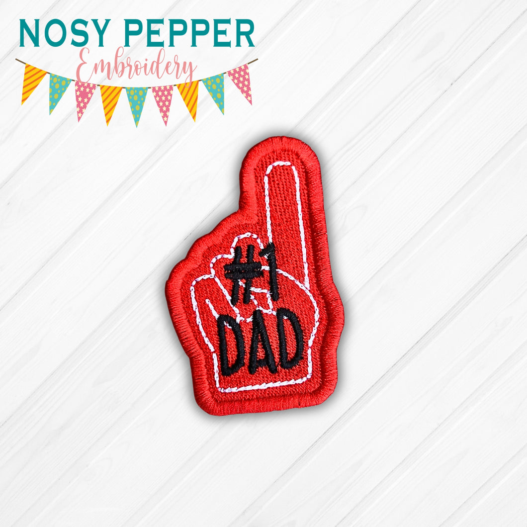 Number One Dad patch machine embroidery design (2 sizes included) DIGITAL DOWNLOAD