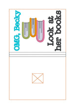 Load image into Gallery viewer, OMG Becky notebook cover (2 sizes available) machine embroidery design DIGITAL DOWNLOAD