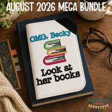 Load image into Gallery viewer, OMG Becky notebook cover (2 sizes available) machine embroidery design DIGITAL DOWNLOAD