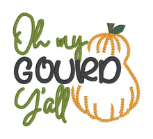Load image into Gallery viewer, Oh My Gourd AUGUST 24 MYSTERY BUNDLE machine embroidery design (5 sizes included) DIGITAL DOWNLOAD