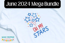 Load image into Gallery viewer, Oh My Stars machine embroidery design (4 sizes included) DIGITAL DOWNLOAD