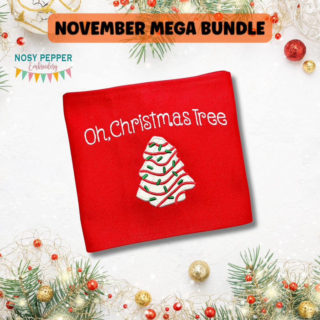 Oh Christmas Tree applique ITH sign machine embroidery design (4 sizes included) DIGITAL DOWNLOAD