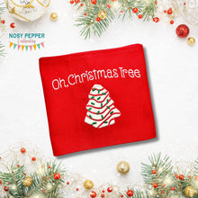 Load image into Gallery viewer, Oh Christmas Tree applique ITH sign machine embroidery design (4 sizes included) DIGITAL DOWNLOAD