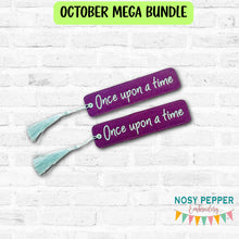 Load image into Gallery viewer, Once Upon A Time 5x7 bookmark machine embroidery design DIGITAL DOWNLOAD