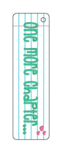 Load image into Gallery viewer, One More Chapter 5x7 bookmark machine embroidery design DIGITAL DOWNLOAD