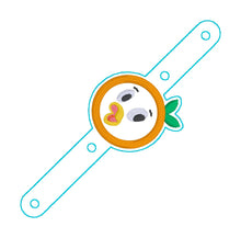 Load image into Gallery viewer, Orange Bird hair tie holder (2 sizes included) machine embroidery design DIGITAL DOWNLOAD