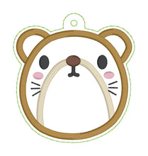 Load image into Gallery viewer, Otter applique bag tag/ornament/bookmark machine embroidery design DIGITAL DOWNLOAD